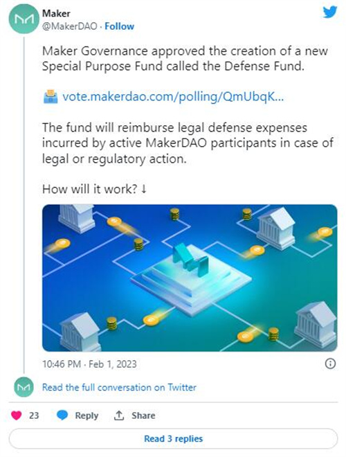 MakerDAO启动500万美元法律辩护基金