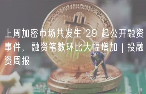 上周加密市场共发生 29 起公开融资事件，融资笔数环比大幅增加 | 投融资周报