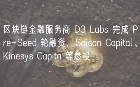 区块链金融服务商 D3 Labs 完成 Pre-Seed 轮融资，Saison Capital、Kinesys Capita 等参投